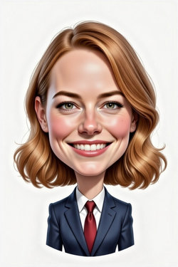 Caricature de Emma Stone