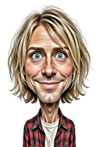 Caricature de Kurt Cobain