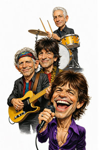 Caricature de The Rolling Stones 