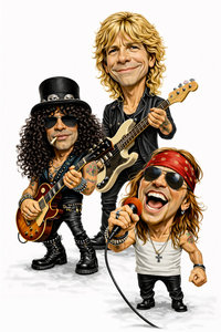 Caricature de Guns N' Roses 