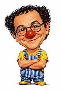 Caricature de Coluche 