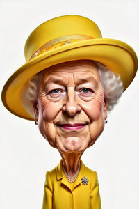 Caricature de Élisabeth II 