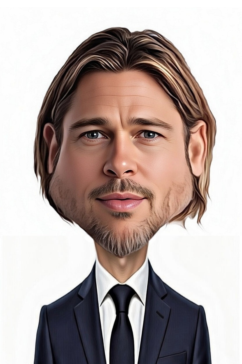 Caricature de Brad Pitt