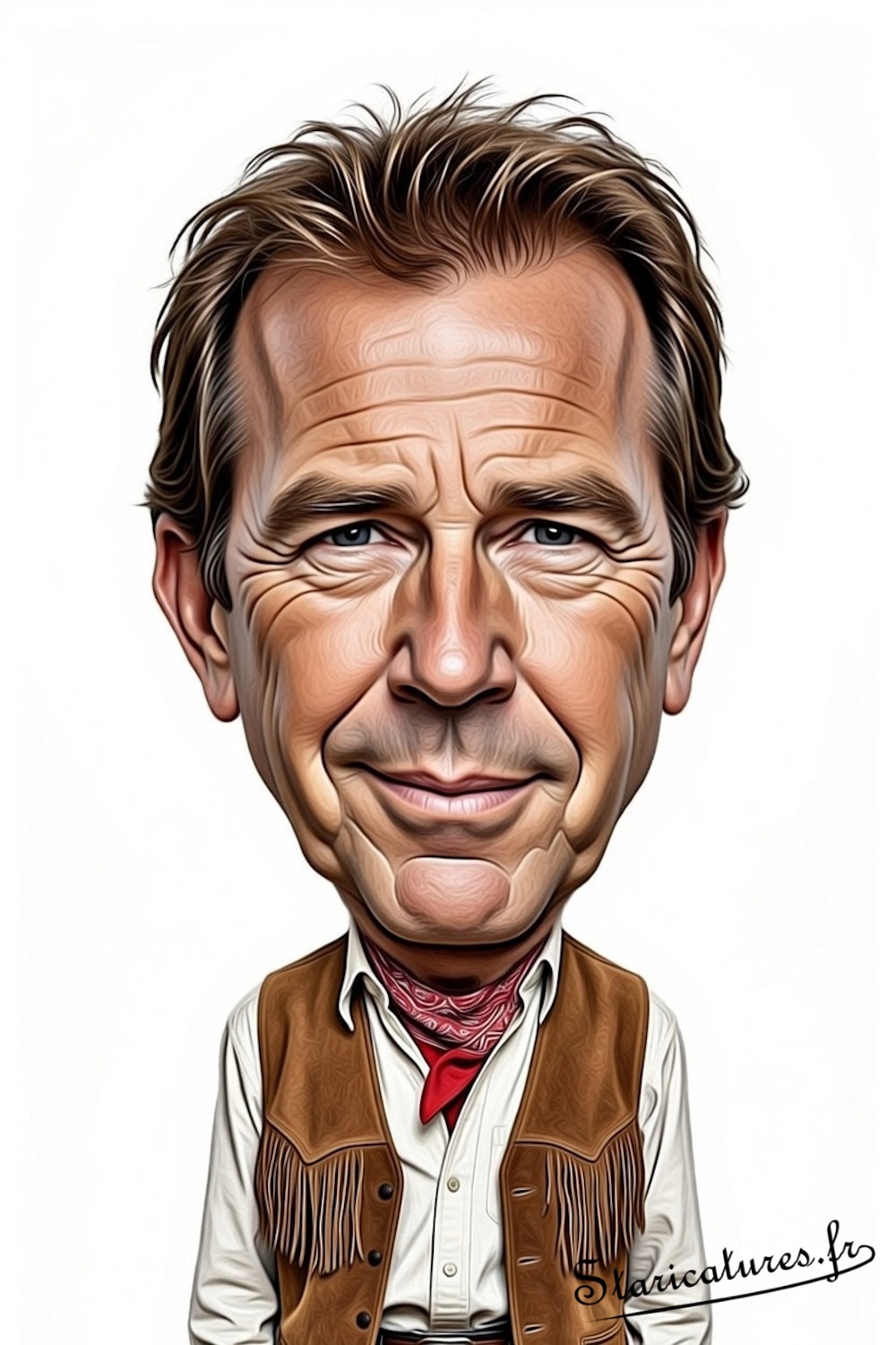 Caricature de Kevin Costner