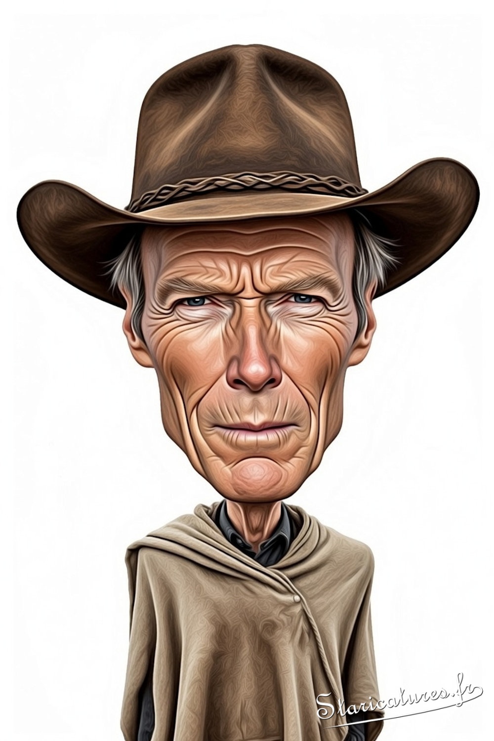 Caricature de Clint Eastwood